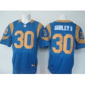 Los Angeles Rams #30 Todd Gurley II Blue Throwback Elite Men Nike NFL Jersey