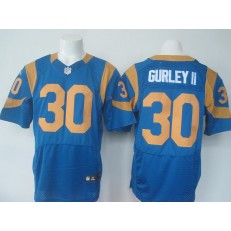 Los Angeles Rams #30 Todd Gurley II Blue Throwback Elite Men Nike NFL Jersey