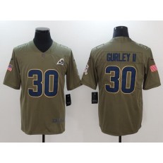 Los Angeles Rams #30 Todd Gurley II Olive 2017 Salute To Service Limited Men Nike NFL Jersey