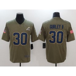 Los Angeles Rams #30 Todd Gurley II Olive 2017 Salute To Service Limited Men Nike NFL Jersey