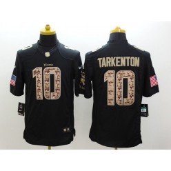 Minnesota Vikings #10 Fran Tarkenton Black Men Stitched Nike NFL Limited Salute to Service Jersey