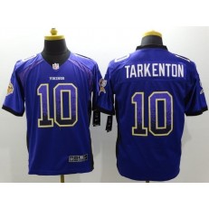 Minnesota Vikings #10 Fran Tarkenton Purple Drift Fashion Men Football Nike NFL Jersey