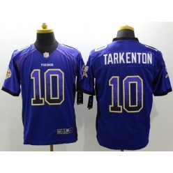 Minnesota Vikings #10 Fran Tarkenton Purple Drift Fashion Men Football Nike NFL Jersey