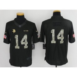 Minnesota Vikings #14 Stefon Diggs Anthracite Salute to Service Limited Men Nike NFL Jersey
