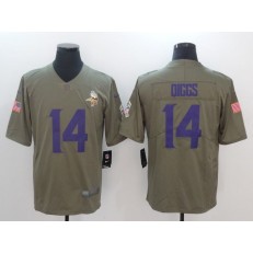 Minnesota Vikings #14 Stefon Diggs Olive 2017 Salute To Service Limited Men Nike NFL Jersey