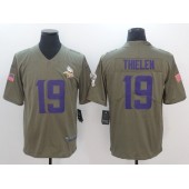 Minnesota Vikings #19 Adam Thielen Olive 2017 Salute To Service Limited Men Nike NFL Jersey