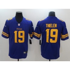 Minnesota Vikings #19 Adam Thielen Purple Gold Vapor Untouchable Limited Men Nike NFL Jersey