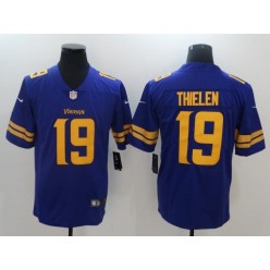 Minnesota Vikings #19 Adam Thielen Purple Gold Vapor Untouchable Limited Men Nike NFL Jersey