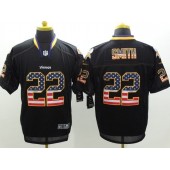 Minnesota Vikings #22 Harrison Smith Black Men Stitched Nike NFL Elite USA Flag Fashion Jersey