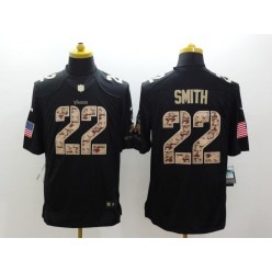Minnesota Vikings #22 Harrison Smith Black Men Stitched Nike NFL Limited Salute to Service Jersey