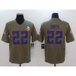 Minnesota Vikings #22 Harrison Smith Olive 2017 Salute To Service Limited Men Nike NFL Jersey