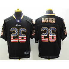 Minnesota Vikings #26 Trae Waynes Black Men Stitched Nike NFL Elite USA Flag Fashion Jersey
