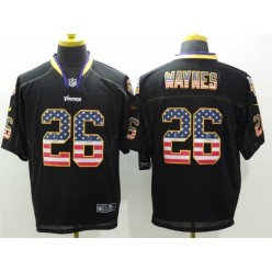 Minnesota Vikings #26 Trae Waynes Black Men Stitched Nike NFL Elite USA Flag Fashion Jersey