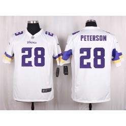 Minnesota Vikings #28 Adrian Peterson Elite White Men Nike NFL Game Jersey