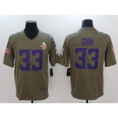 Minnesota Vikings #33 Dalvin Cook Olive 2017 Salute To Service Limited Men Nike NFL Jersey