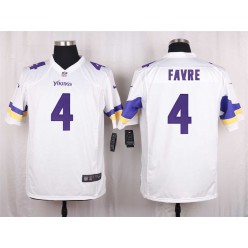 Minnesota Vikings #4 Brett Favre Elite White Men Nike NFL Game Jersey