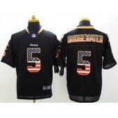 Minnesota Vikings #5 Teddy Bridgewater Black Men Stitched Nike NFL Elite USA Flag Fashion Jersey