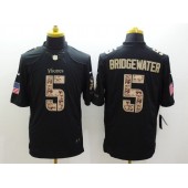 Minnesota Vikings #5 Teddy Bridgewater Black Men Stitched Nike NFL Limited Salute to Service Jersey