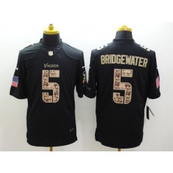 Minnesota Vikings #5 Teddy Bridgewater Black Men Stitched Nike NFL Limited Salute to Service Jersey