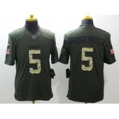 Minnesota Vikings #5 Teddy Bridgewater Green Salute To Service Limited Men Nike NFL Jersey