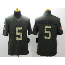 Minnesota Vikings #5 Teddy Bridgewater Green Salute To Service Limited Men Nike NFL Jersey