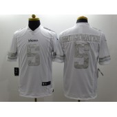 Minnesota Vikings #5 Teddy Bridgewater White Men Stitched Nike NFL Limited Platinum Jersey