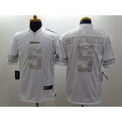 Minnesota Vikings #5 Teddy Bridgewater White Men Stitched Nike NFL Limited Platinum Jersey