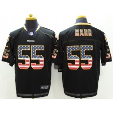 Minnesota Vikings #55 Anthony Barr Black Men Stitched Nike NFL Elite USA Flag Fashion Jersey