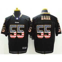 Minnesota Vikings #55 Anthony Barr Black Men Stitched Nike NFL Elite USA Flag Fashion Jersey
