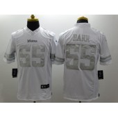Minnesota Vikings #55 Anthony Barr White Men Stitched Nike NFL Limited Platinum Jersey
