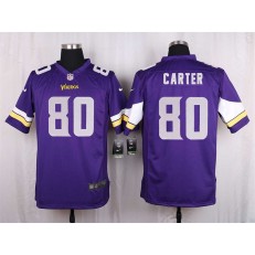 Minnesota Vikings #80 Cris Carter Elite Purple Men Nike NFL Game Jersey