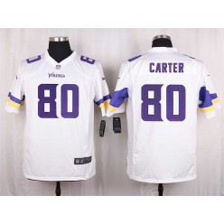 Minnesota Vikings #80 Cris Carter Elite White Men Nike NFL Game Jersey