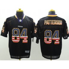 Minnesota Vikings #84 Cordarrelle Patterson Black Men Stitched Nike NFL Elite USA Flag Fashion Jersey