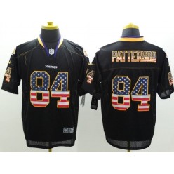 Minnesota Vikings #84 Cordarrelle Patterson Black Men Stitched Nike NFL Elite USA Flag Fashion Jersey
