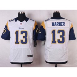 St. Louis Rams #13 Kurt Warner Men Nike White Elite NFL Jersey