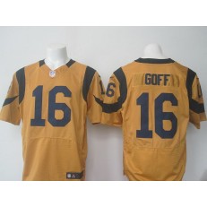 St. Louis Rams #16 Jared Goff Gold Men Stitched Nike NFL Elite Color Rush Jersey