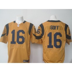 St. Louis Rams #16 Jared Goff Gold Men Stitched Nike NFL Elite Color Rush Jersey