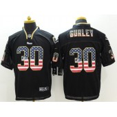 St. Louis Rams #30 Todd Gurley Black Fashion USA Flag Number Men Football Elite Nike NFL Jersey