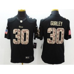 St. Louis Rams #30 Todd Gurley Black Men Stitched Nike NFL Limited Salute to Service Jersey