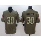 St. Louis Rams #30 Todd Gurley II Olive Camo Salute To Service Limited Men Nike NFL Jersey