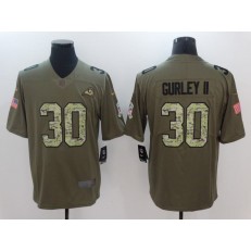 St. Louis Rams #30 Todd Gurley II Olive Camo Salute To Service Limited Men Nike NFL Jersey