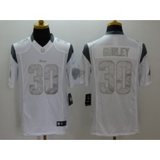 St. Louis Rams #30 Todd Gurley White Platinum Men Football Nike NFL Jersey