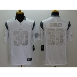 St. Louis Rams #30 Todd Gurley White Platinum Men Football Nike NFL Jersey