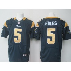 St. Louis Rams #5 Nick Foles Navy Blue Elite Men Nike NFL Jersey