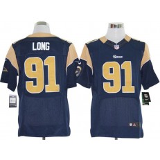 St. Louis Rams #91 Chris Long Navy Blue Men Football Elite Nike NFL Jersey