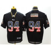 St. Louis Rams #94 Robert Quinn Black Fashion USA Flag Number Men Football Elite Nike NFL Jersey