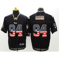 St. Louis Rams #94 Robert Quinn Black Fashion USA Flag Number Men Football Elite Nike NFL Jersey