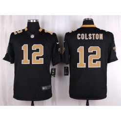 New Orleans Saints #12 Marques Colston Black Men Nike NFL Game Jersey