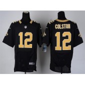 New Orleans Saints #12 Marques Colston Black Team Color Men Stitched Nike NFL Elite Jersey
