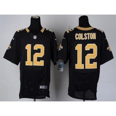 New Orleans Saints #12 Marques Colston Black Team Color Men Stitched Nike NFL Elite Jersey